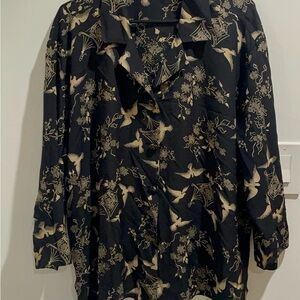 Harari Black and Cream Patterned Blouse, L